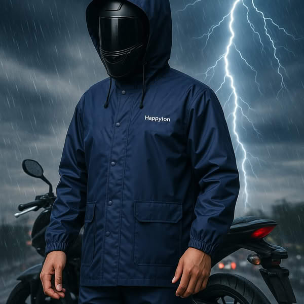 Happylon 100% Waterproof Raincoat with Pant Set – High-Quality Durable Unisex Dustproof Rain Suit with Free Size Options (XL/XXL) for Men & Women Outdoor Protection