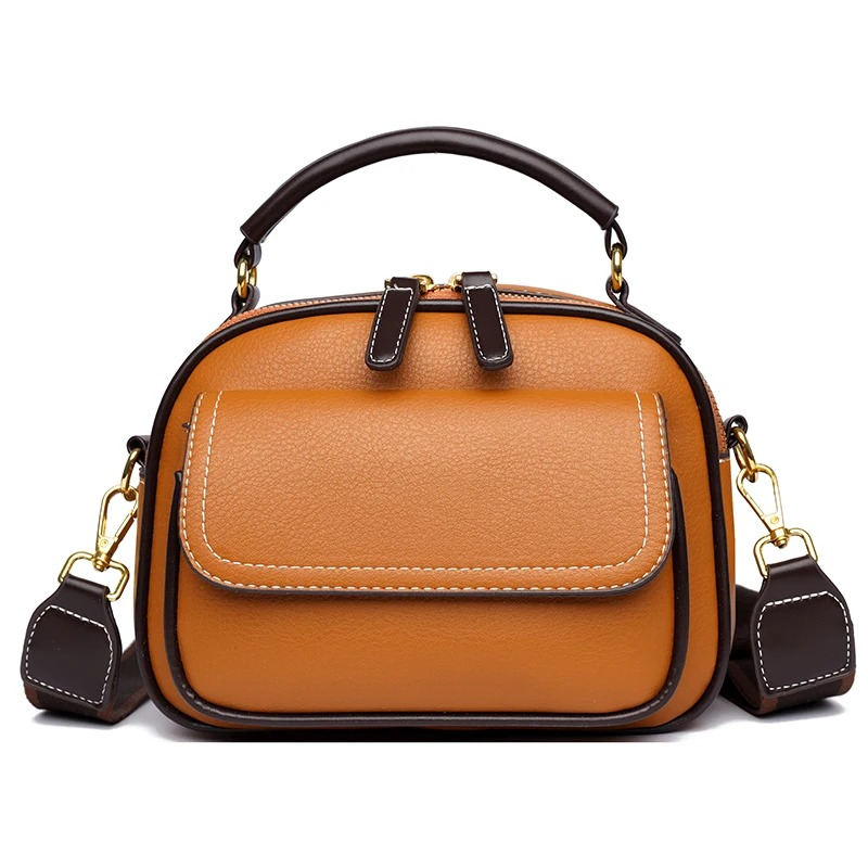 Women's Soft PU Leather Small Shoulder Bag & Tote – Stylish Fashion Crossbody Handbag with Zipper & Open Closure for Daily Use & Travel