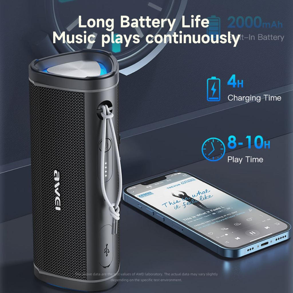 Awei Y331 Portable Bluetooth 5.0 Speaker ( six Month Warrenty )