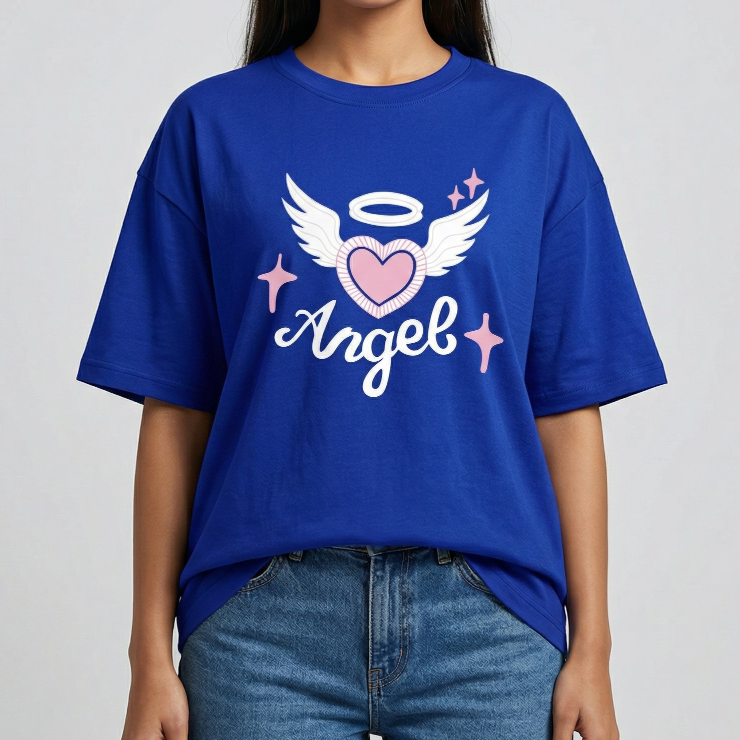 Drop shoulder T-shirt for Women (Blue)