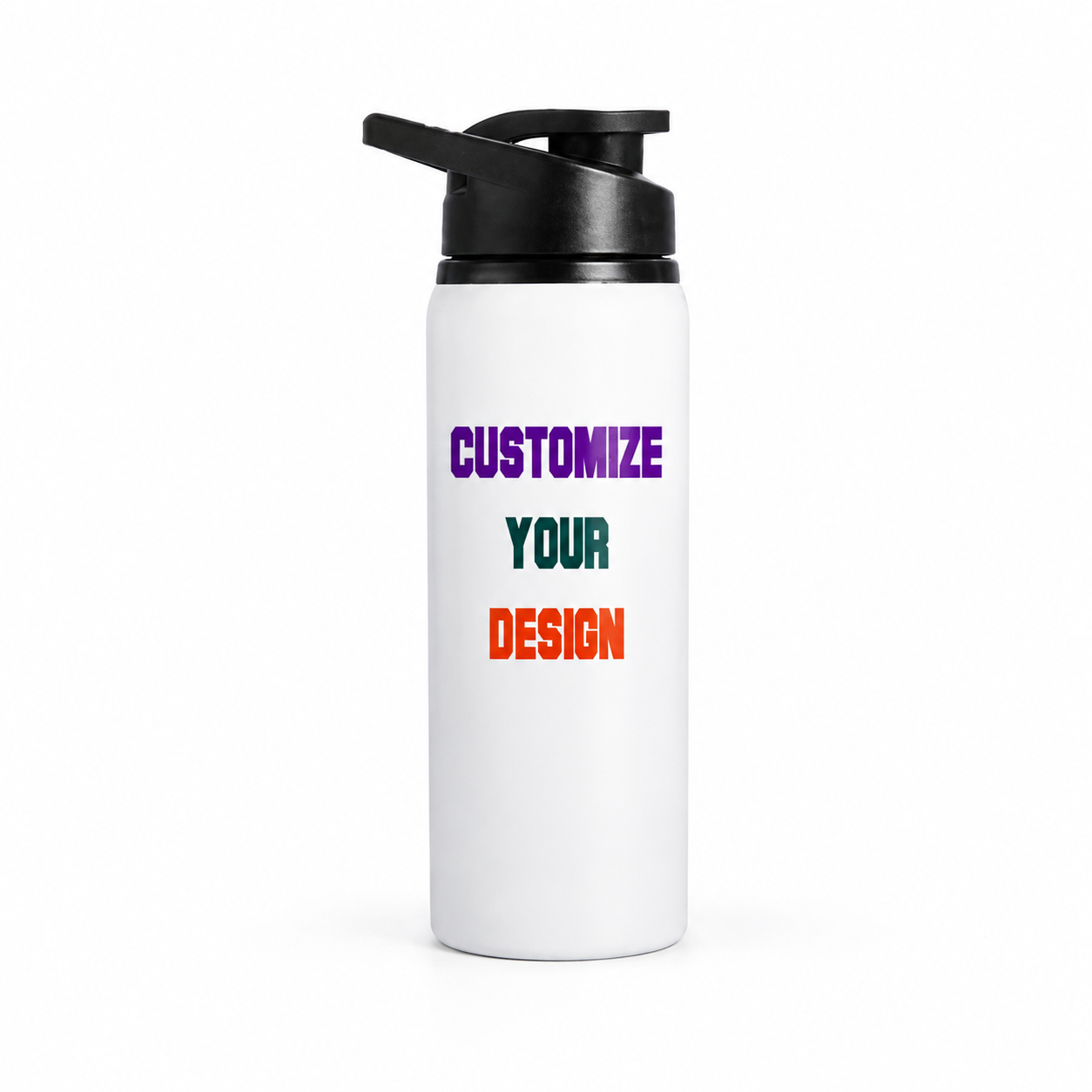 Customizable 500ml White Aluminum Water Bottle – Lightweight Glossy Finish Personalized Sports Bottle with Carton Box