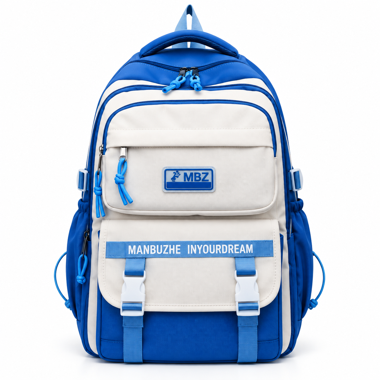 Goostar Academy Style Unisex Oxford Backpack (Blue) – Japan Style Lightweight College Student Book Bag with 20-36L Capacity, Padded Air Cushion Belts & Dedicated Computer Interlayer (29x13x45 cm)