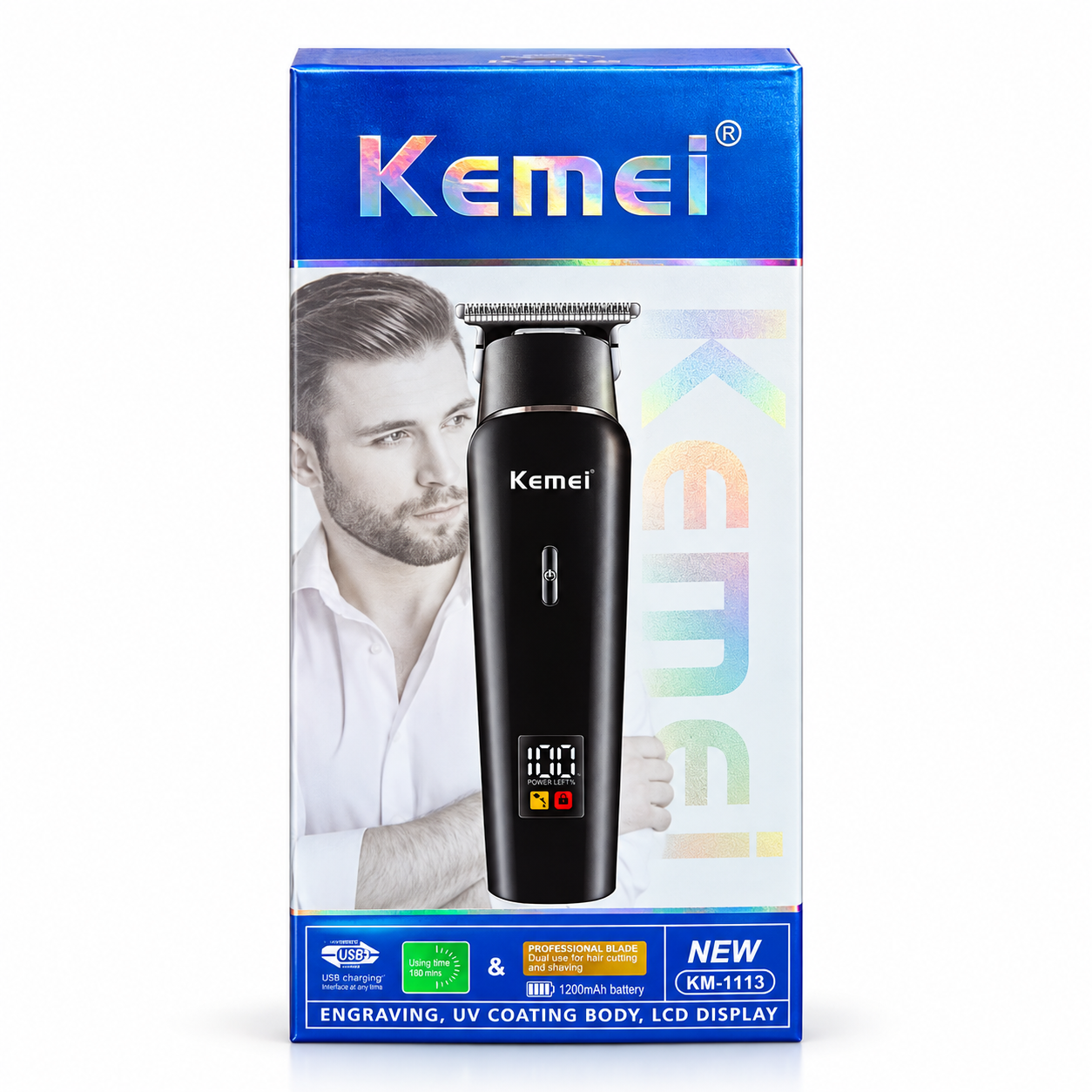 Kemei KM 1113 Professional Rechargeable Hair Clipper Beard Trimmer