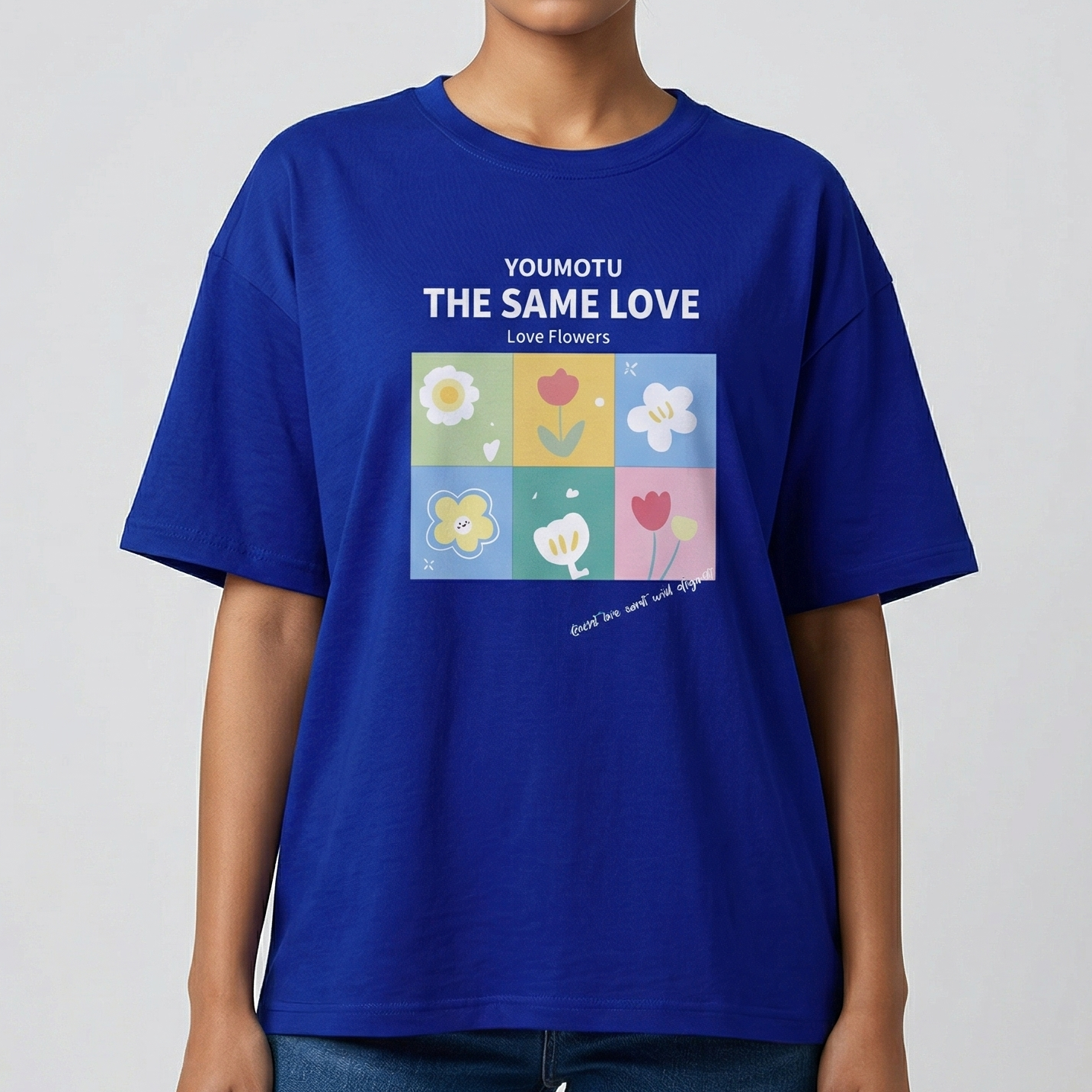 Drop shoulder T-shirt for Women (Blue)