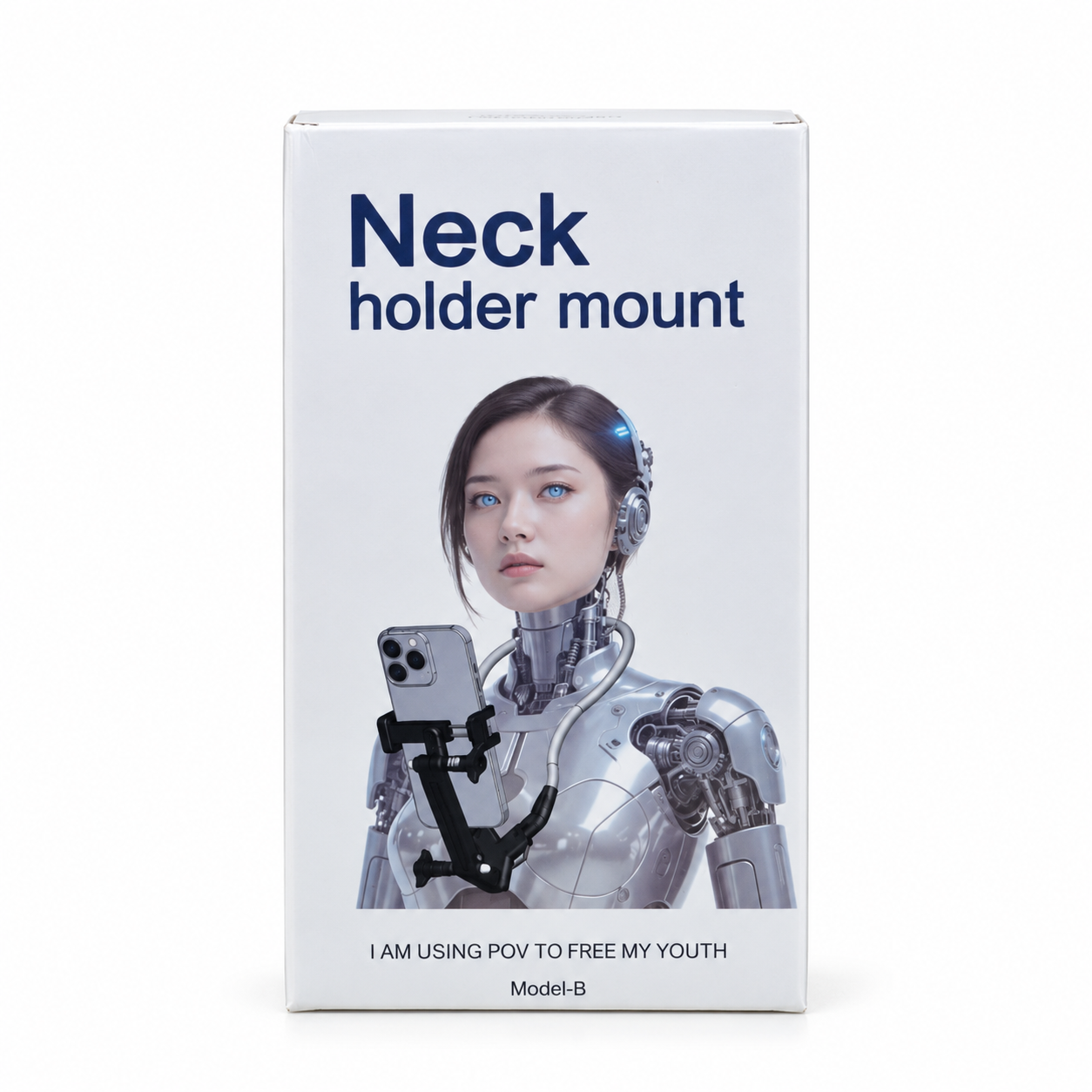 Hands-Free Magnetic & Flexible Neck Phone Holder Mount – 180° Adjustable POV Vlogging Bracket for Bike Riding, Unboxing, Cooking & Travel Recording