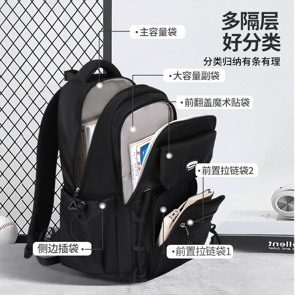 Stain-Resistant Waterproof School & College Backpack – Durable Nylon Softback Daypack with 20-35L Large Capacity, Multiple Compartments & Premium Zippers (22x14x07 Inch)
