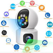 V380 Pro Dual Lens 1080P WiFi Security Camera – Rotatable 360-Degree Wireless Indoor CCTV with Smart AI Motion Tracking, Night Vision & Two-Way Audio (Model: V9L)