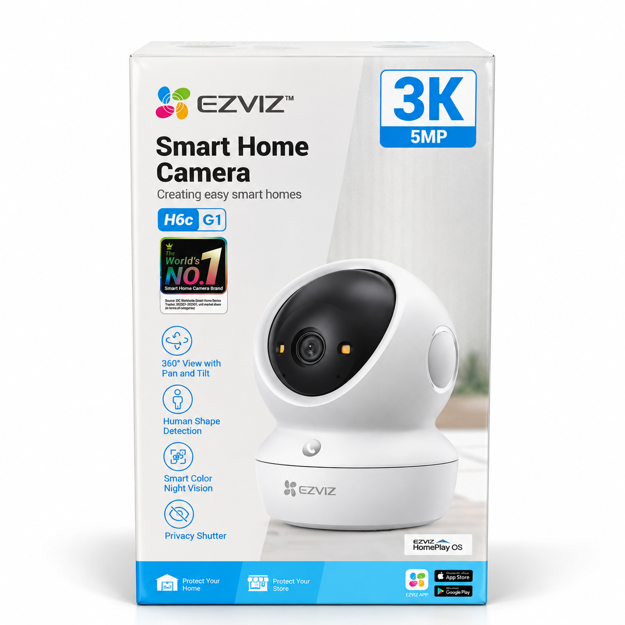 EZVIZ H6c G1 – 3K 5MP 360° Smart Home WiFi Camera - Image 3
