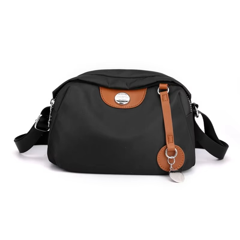 Trendy Black Nylon Casual Travel Messenger Bag – Waterproof Lightweight Multifunctional Mini Crossbody Bag with Compact Storage & Durable Design (22x11x14 cm)