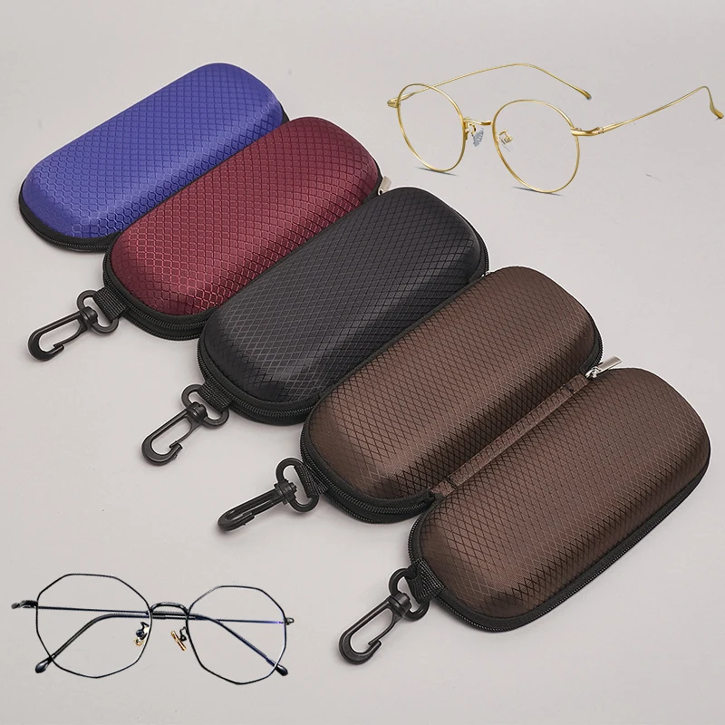Portable Zipper Eyeglass Case with Lanyard – Soft Cloth Hard Shell Protective Sunglasses Box & Pouch for Men and Women