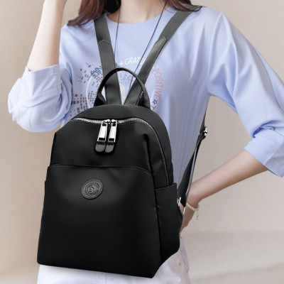 Women's Designer High-Quality Soft Nylon Backpack (Black) – Lightweight Simple Fashion Travel Daypack with Secure Zipper Closure, Multiple Interior Pockets & Spacious Capacity (25x12x29 cm)
