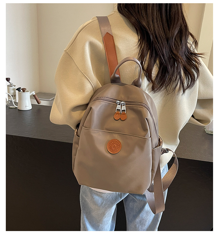 Women's Designer High-Quality Soft Nylon Backpack – Lightweight Simple Fashion Travel Daypack with Secure Zipper Closure, Multiple Interior Pockets & Spacious Capacity (25x12x29 cm)