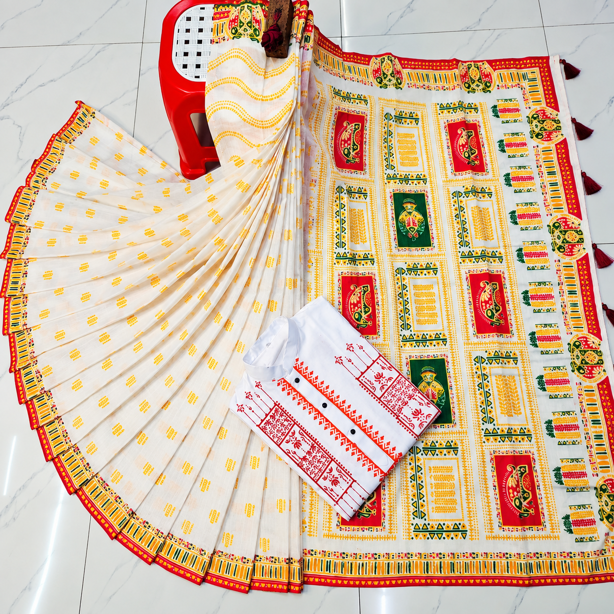 Special Puja Collection: Traditional Art Print Couple Set
