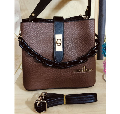 Synthetic Leather Women's Satchel Bag – Stylish Ladies Purse Handbag & Sling Bag with Elegant Matte Finish, Woven Design & Attached Chic Scarf for Office, Party & Daily Outings