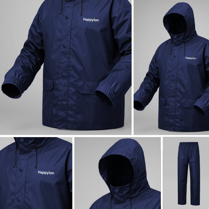 Happylon 100% Waterproof Raincoat with Pant Set – High-Quality Durable Unisex Dustproof Rain Suit with Free Size Options (XL/XXL) for Men & Women Outdoor Protection