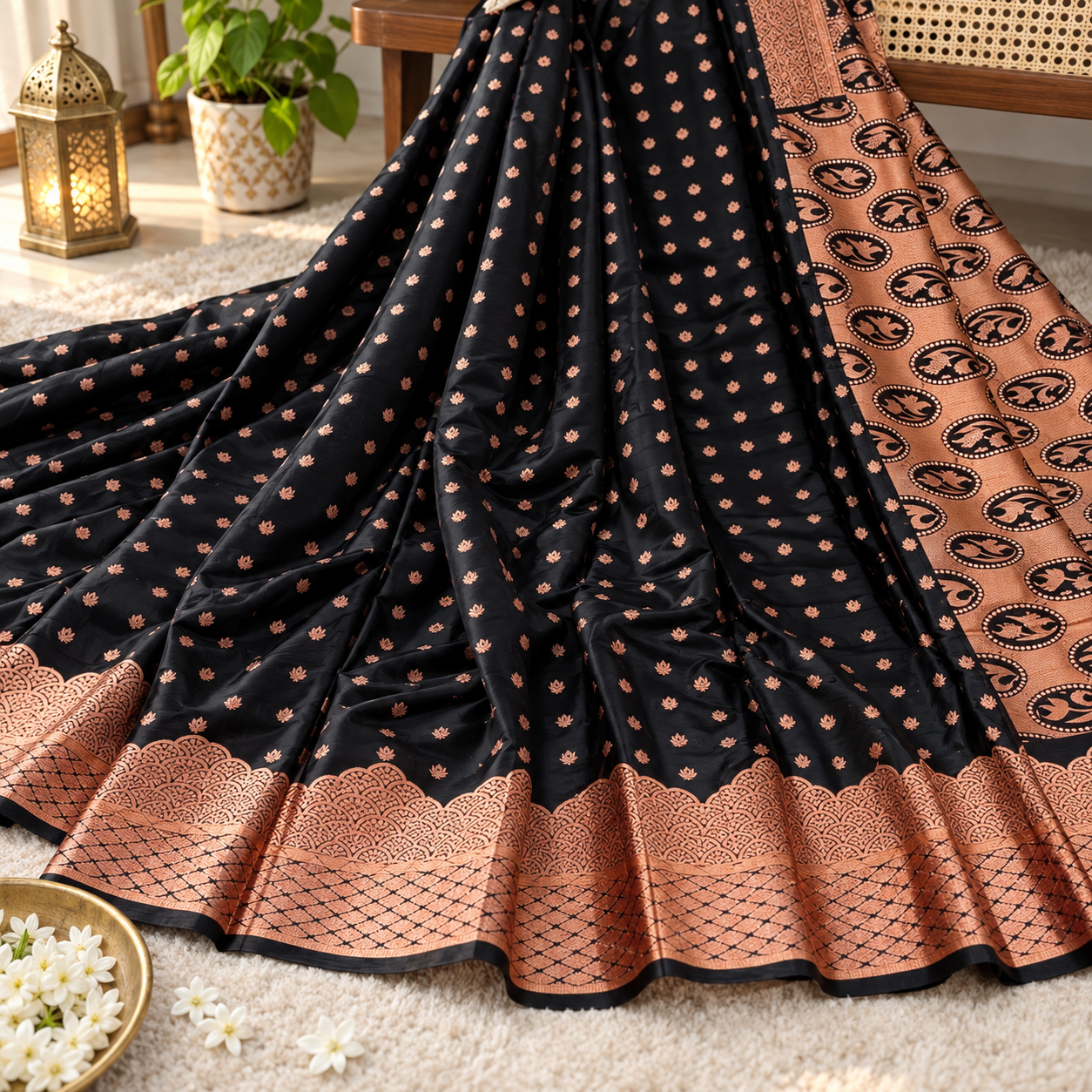 Premium Silk Katan Saree – Exclusive Design (Multiple Colors Available)
