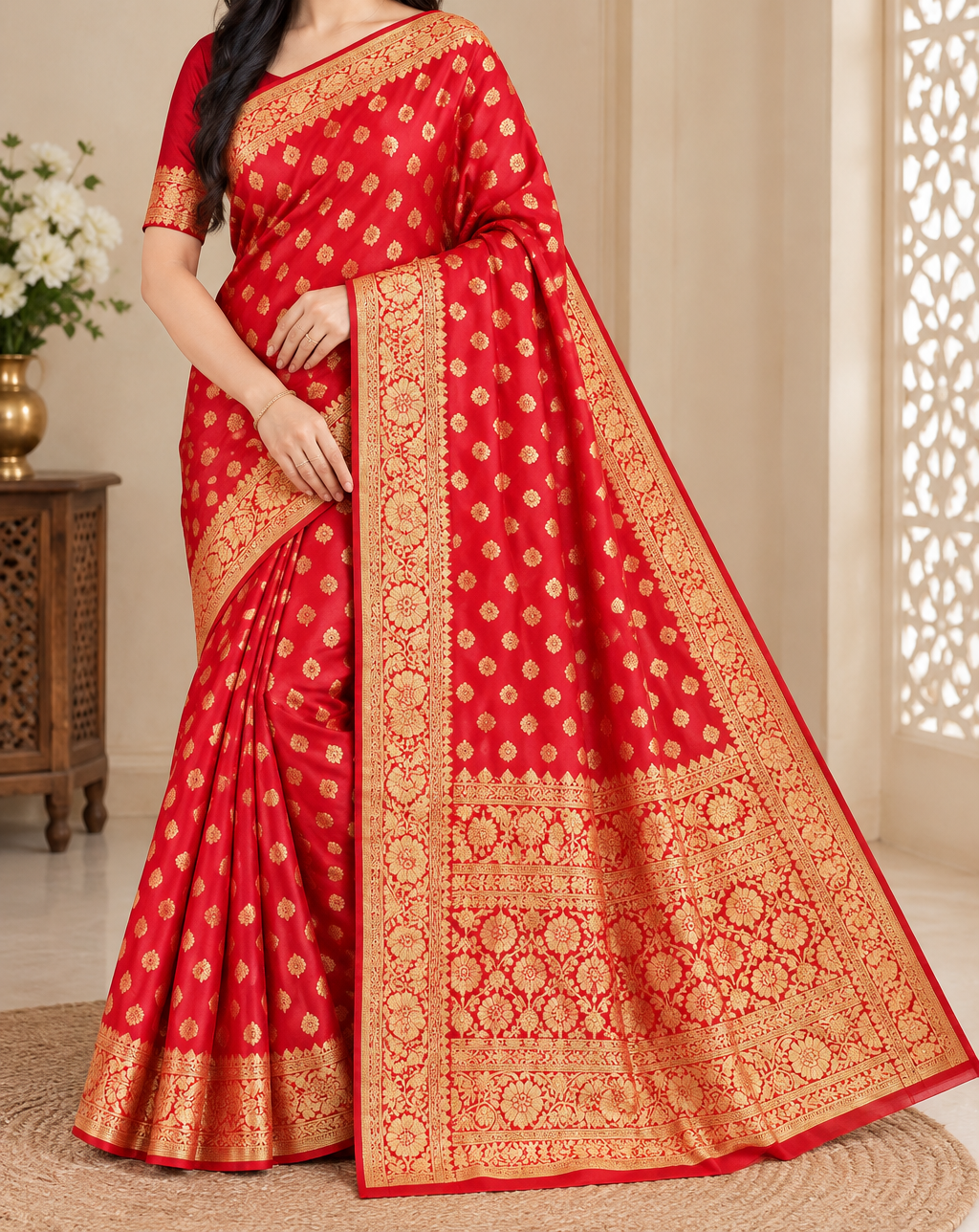 Premium Silk Katan Saree – Exclusive Design (Multiple Colors Available)