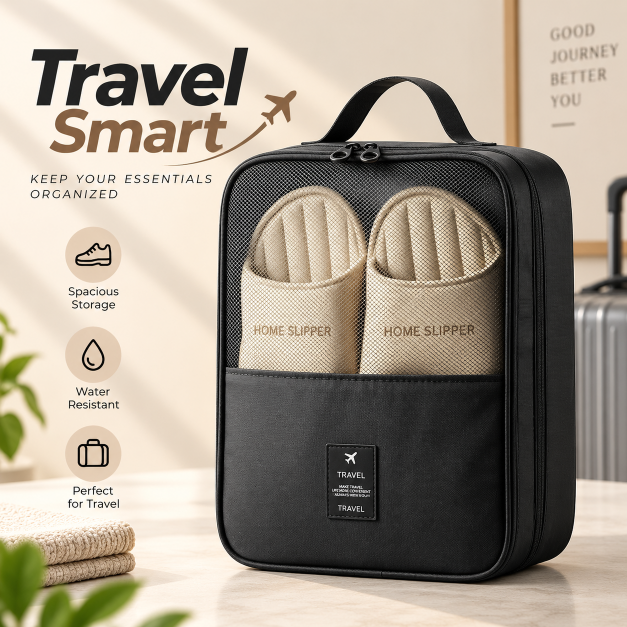 Waterproof Travel Shoe Bag – Eco-Friendly Foldable Dustproof Storage Pouch with Three-Dimensional Design & Spacious Capacity (30x22x15 cm)