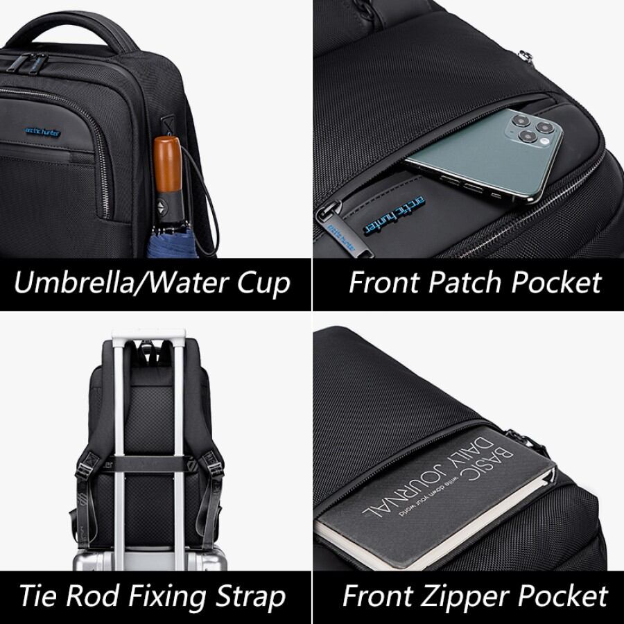 Arctic Hunter B00477 City Hunter Waterproof Anti-Theft Backpack – 15.6 Inch Laptop Compartment, Durable Smart Business Travel Daypack with Hidden Zippers & Ergonomic Padded Support
