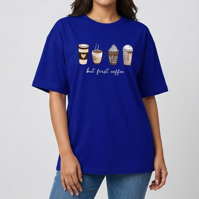 Drop shoulder T-shirt for Women (Blue)