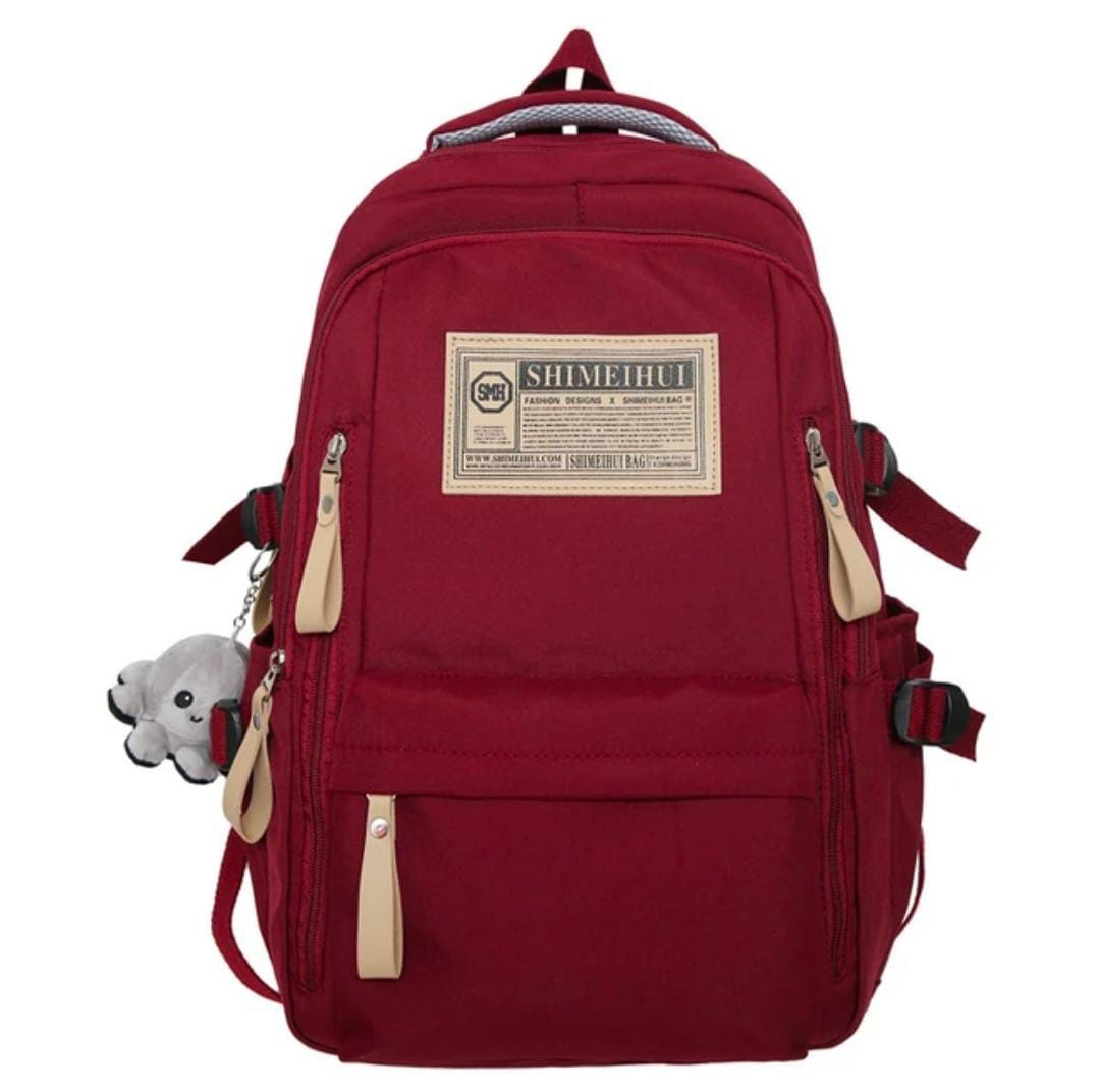 Aesthetic Large Capacity Red Backpack – Stylish Waterproof Casual Daypack with Multiple Spacious Compartments & Durable Easy-to-Clean Fabric for School, Travel & Daily Use
