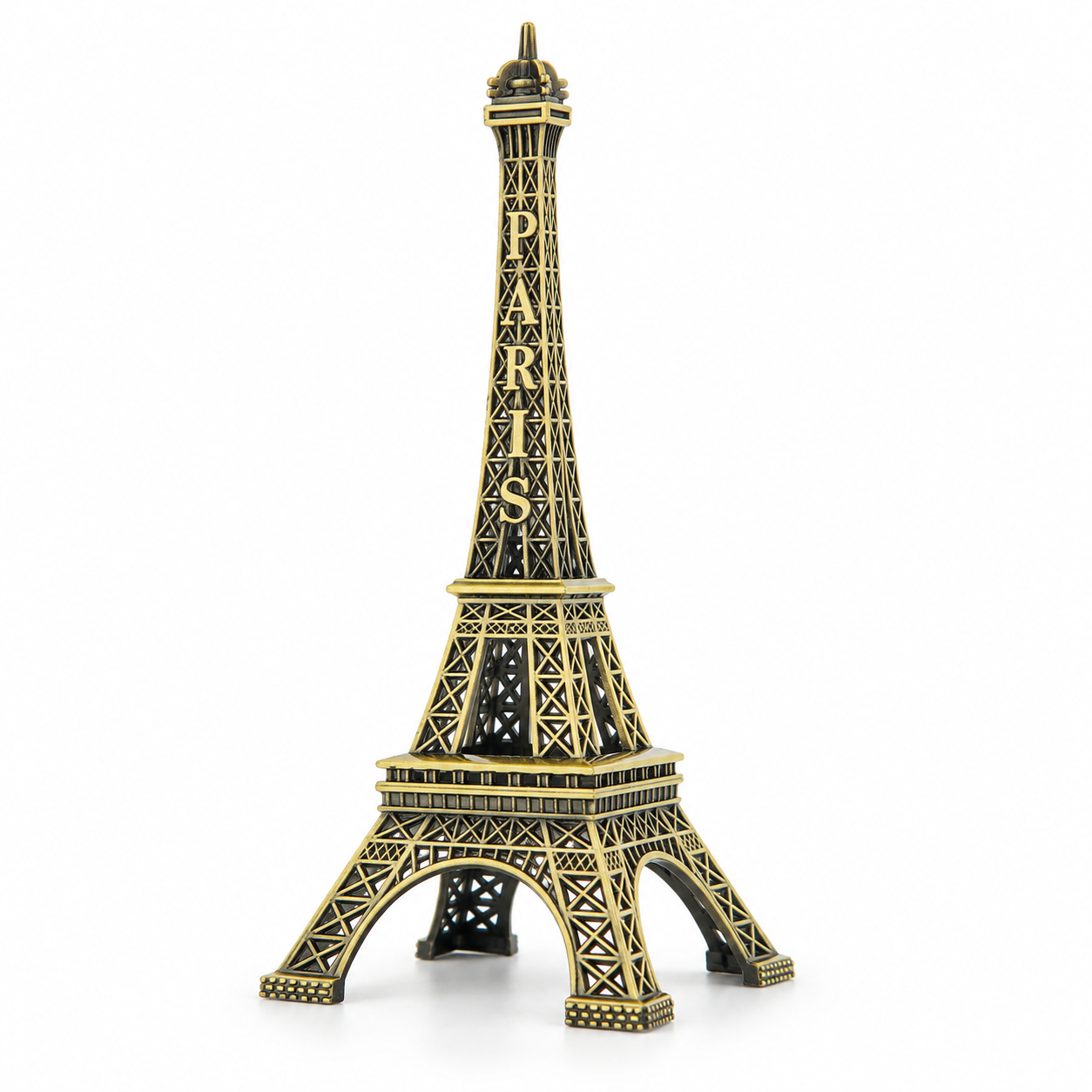 Classic Bronze Finish Metal Eiffel Tower Showpiece – 10-Inch Vintage Paris Landmark Statue, Elegant Home & Office Decor, Aesthetic Room Ornament & Content Creation Photography Prop