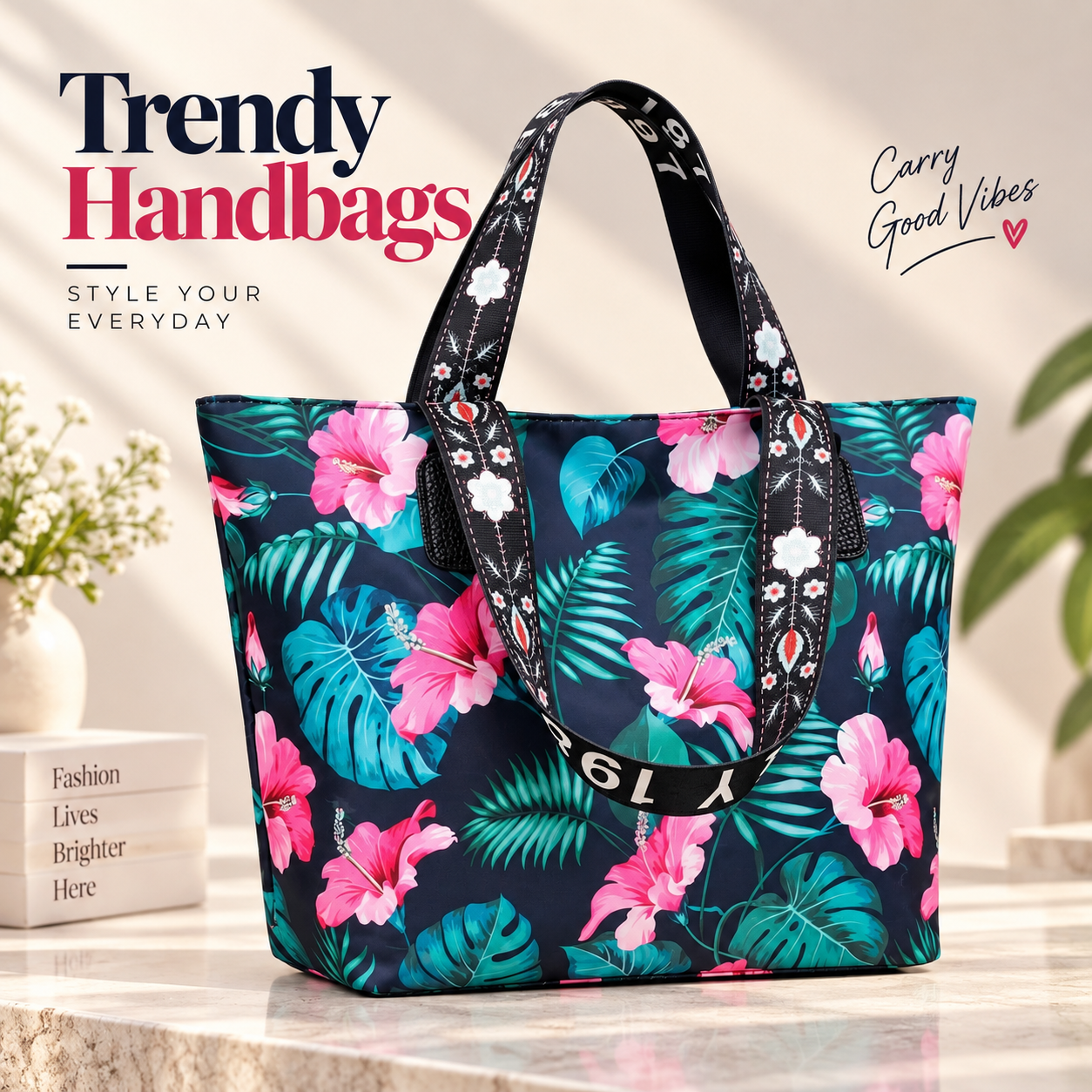 Trendy Ladies Oxford Cloth Handbag (Multi-Color) – Waterproof Casual Women's Tote & Shoulder Bag with Secure Zipper Opening & Spacious 11x16 Inch Capacity