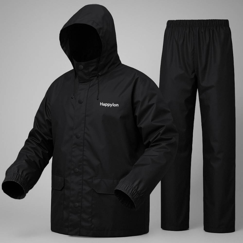 Happylon 100% Waterproof Raincoat with Pant Set – High-Quality Durable Unisex Dustproof Rain Suit with Free Size Options (XL/XXL) for Men & Women Outdoor Protection
