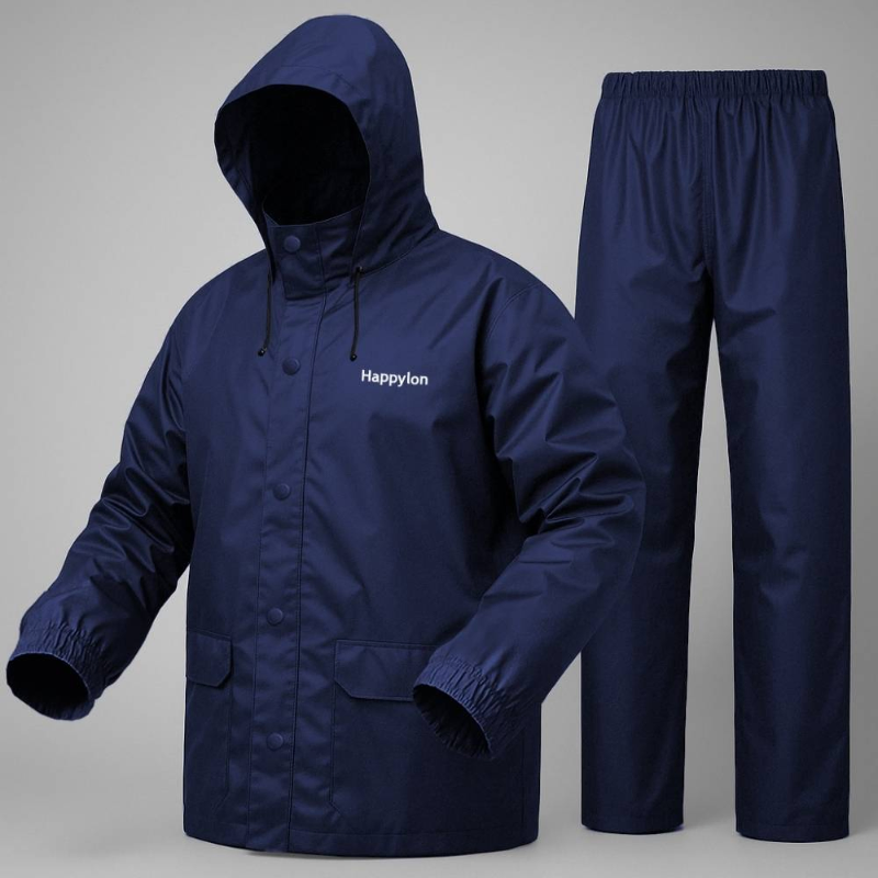 Happylon 100% Waterproof Raincoat with Pant Set – High-Quality Durable Unisex Dustproof Rain Suit with Free Size Options (XL/XXL) for Men & Women Outdoor Protection
